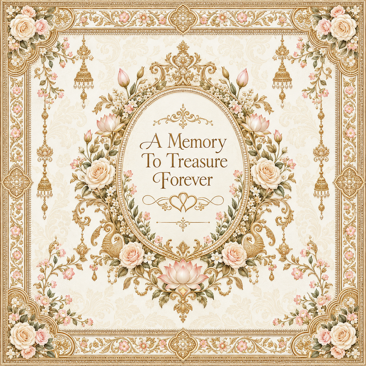 RUM-009-06 A Memory to Treasure Forever 20 x 20 inch square flat print design artwork