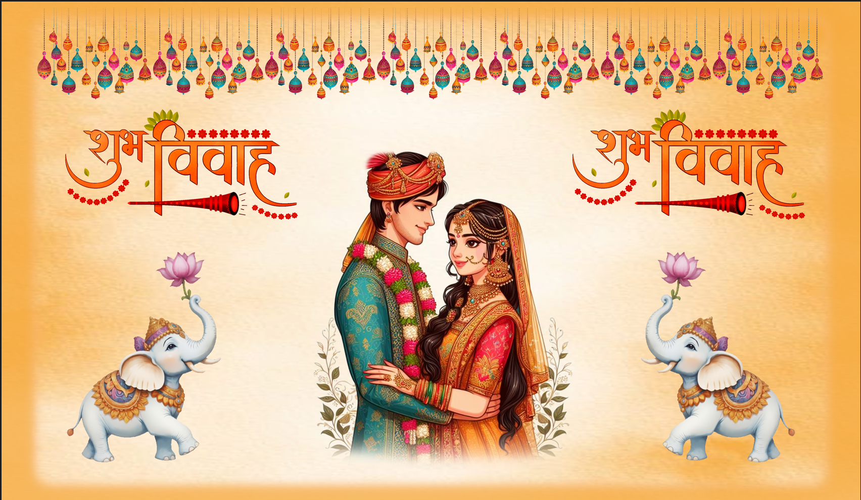 Royal Wedding Antarpat with Bride Groom & Elephant Theme