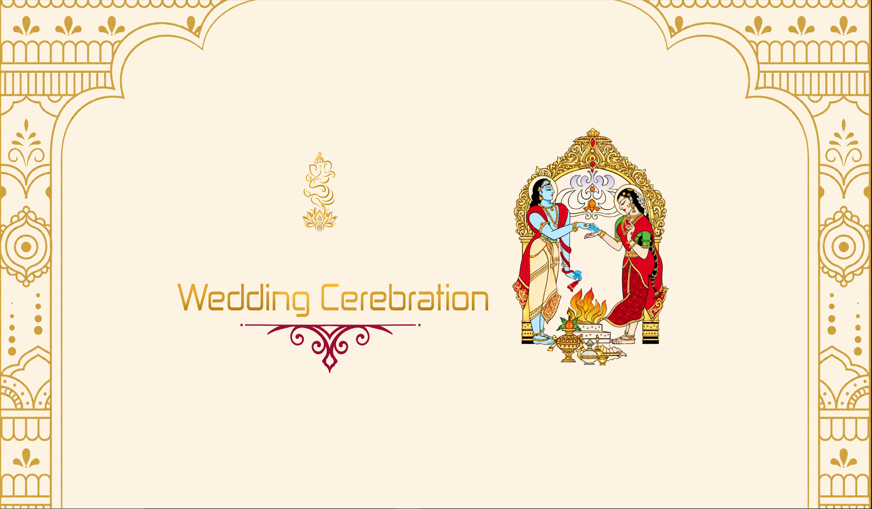 Wedding Celebration Antarpat with Ganesh Ji Artwork (SE-AP-25)