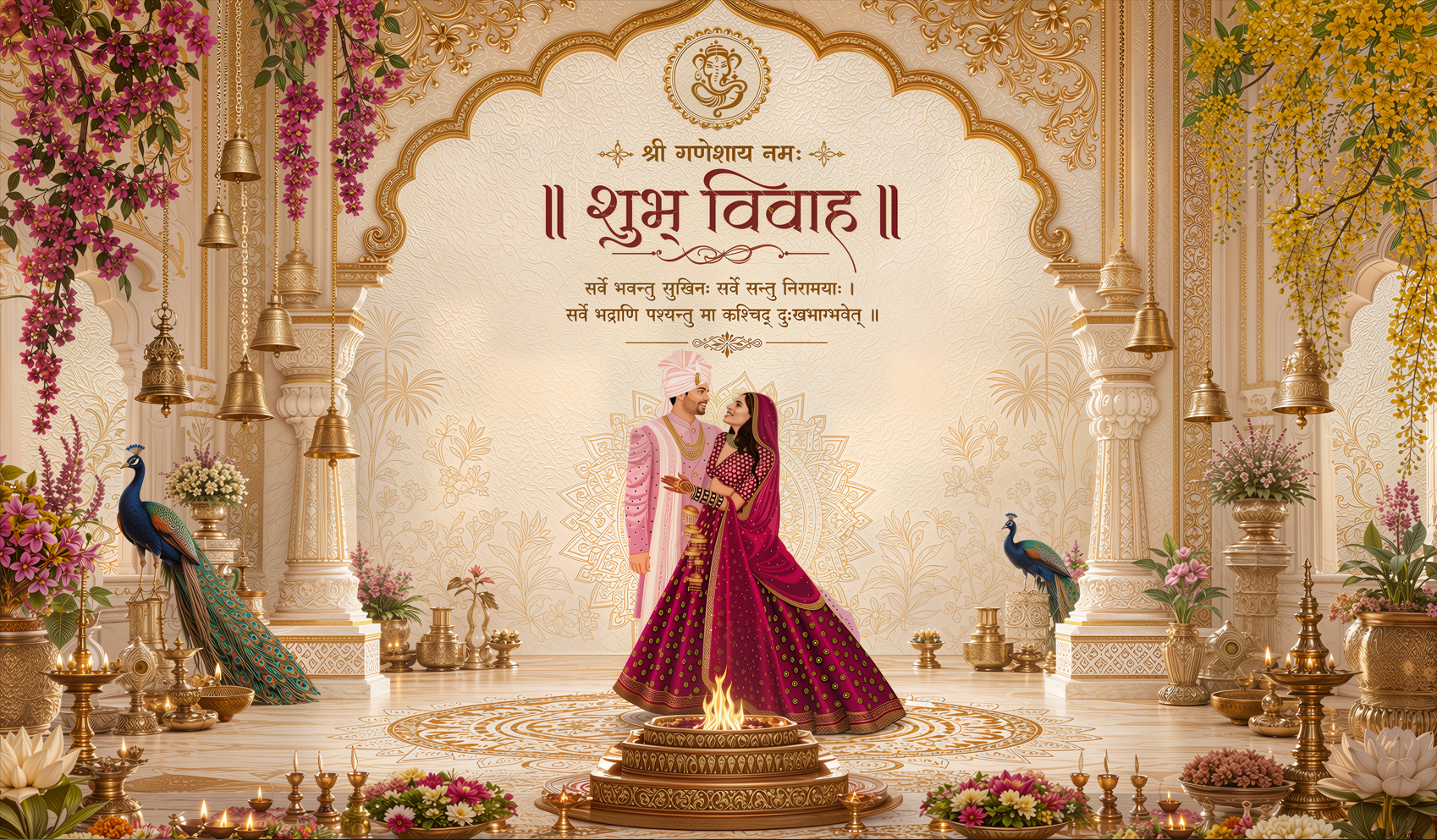 Royal Bride Shubh Vivah Antarpat with Peacock Palace Design (SE-AP-42)