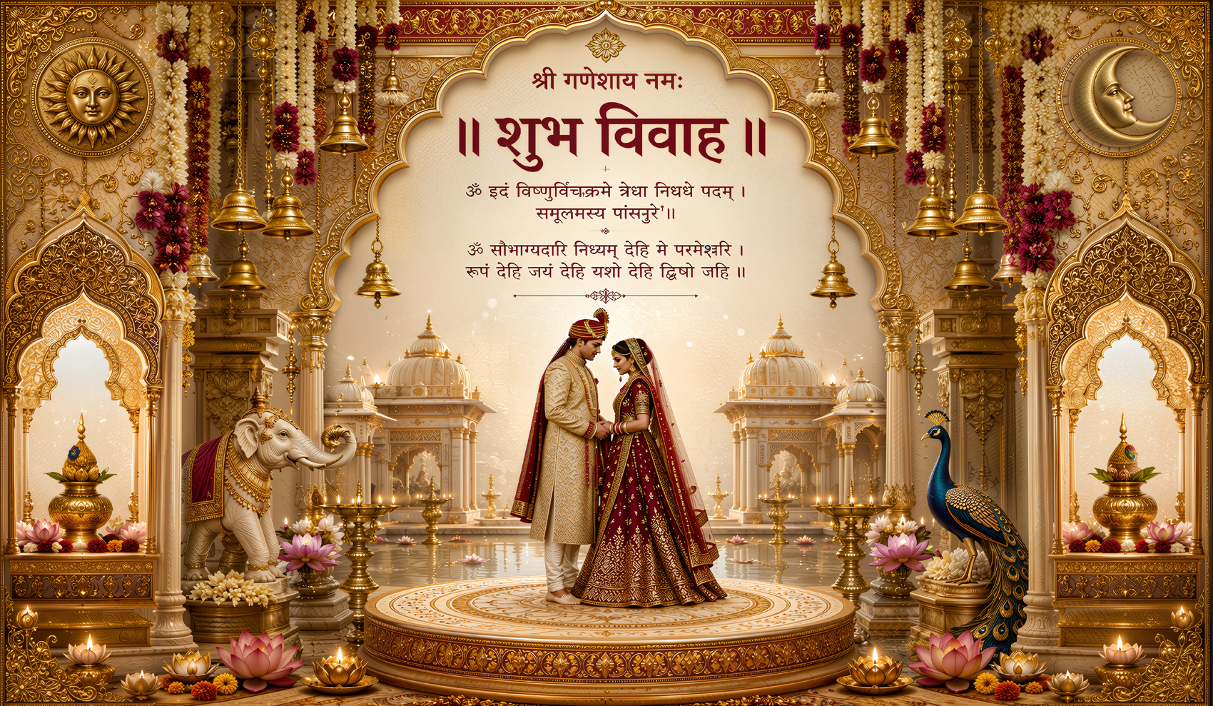 Royal Mandap Shubh Vivah Antarpat with Bride Groom Design (SE-AP-48)