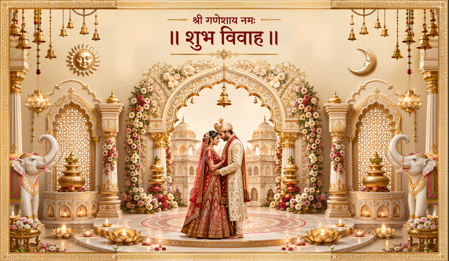 Premium Royal Shubh Vivah Antarpat with Mandap Theme (SE-AP-50)