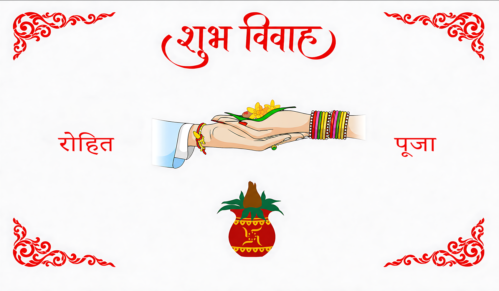 Sacred Hands Ritual Shubh Vivah Antarpat with Kalash Design (SE-AP-60)