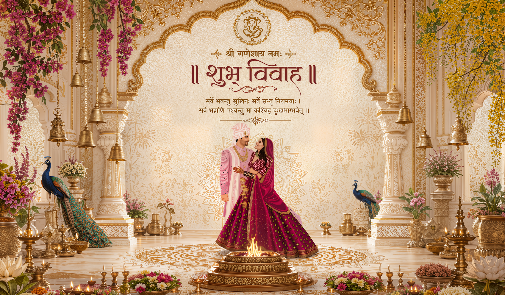 Royal Bride Shubh Vivah Antarpat with Palace Arch Design (SE-AP-76)