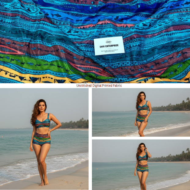 Digital Printed Premium Unstitched Fabric Material For All Designer OutFit-DC-014