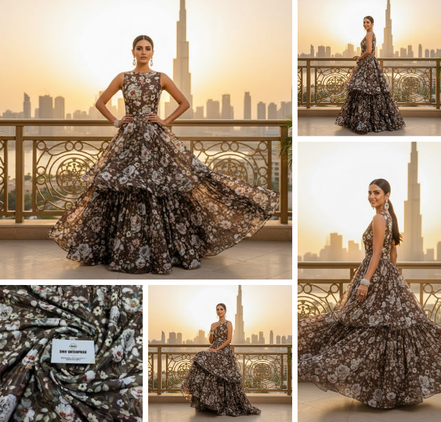 Digital Printed Premium Unstitched Fabric Material For All Designer OutFit-DC-012