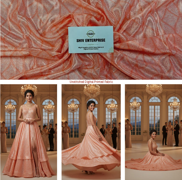 Digital Printed Premium Unstitched Fabric Material For All Designer OutFit-DC-025