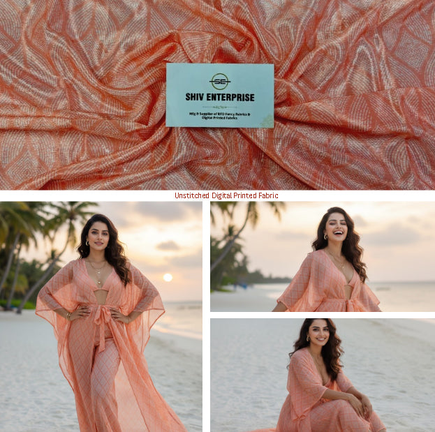 Digital Printed Premium Unstitched Fabric Material For All Designer OutFit-DC-025