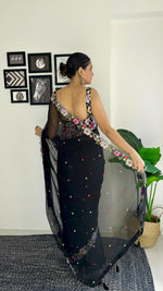 Load image into Gallery viewer, Black Color Sequence saree collection (DS-616-Black-pc_at)
