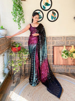 Load image into Gallery viewer, Most beautiful BlackMultiColour Saree collection (DS-681-BlackMultiColour-pc_at)
