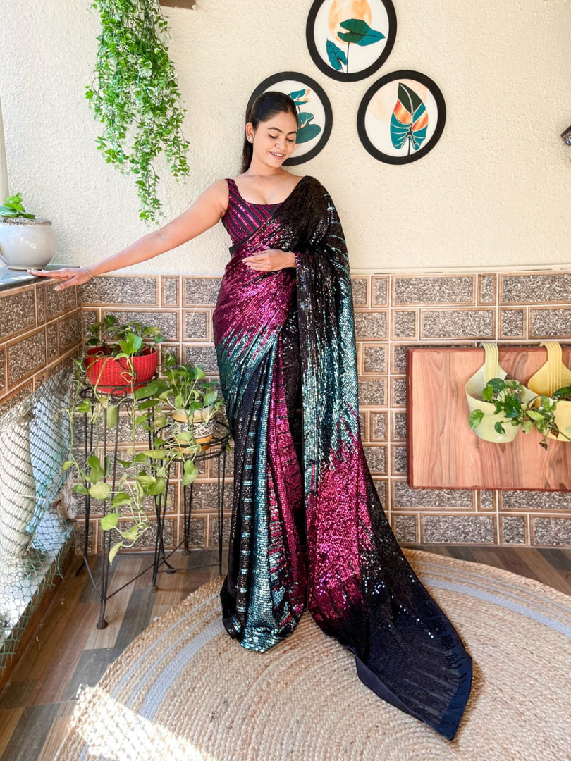 Most beautiful BlackMultiColour Saree collection (DS-681-BlackMultiColour-pc_at)