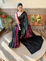 Load image into Gallery viewer, Most beautiful BlackMultiColour Saree collection (DS-681-BlackMultiColour-pc_at)
