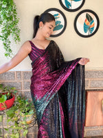 Load image into Gallery viewer, Most beautiful BlackMultiColour Saree collection (DS-681-BlackMultiColour-pc_at)
