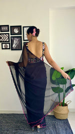 Load image into Gallery viewer, Most Beautiful Casual Black Saree Collection (KC-793-Black-pc_at)
