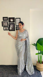 Load image into Gallery viewer, Most Beautiful Grey Saree Collection (KC-807-Grey-pc_at)
