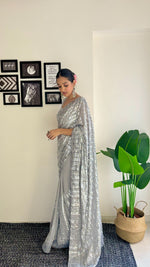 Load image into Gallery viewer, Most Beautiful Grey Saree Collection (KC-807-Grey-pc_at)
