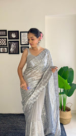 Load image into Gallery viewer, Most Beautiful Grey Saree Collection (KC-807-Grey-pc_at)
