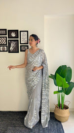 Load image into Gallery viewer, Most Beautiful Grey Saree Collection (KC-807-Grey-pc_at)
