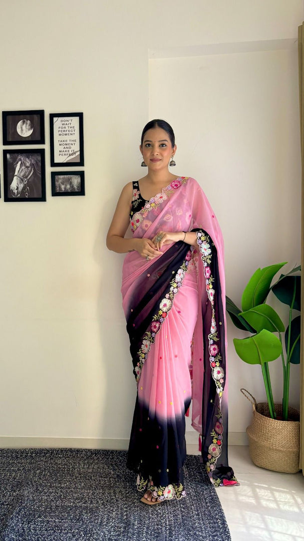 Black Color Sequence saree collection (DS-616-Black-pc_at)