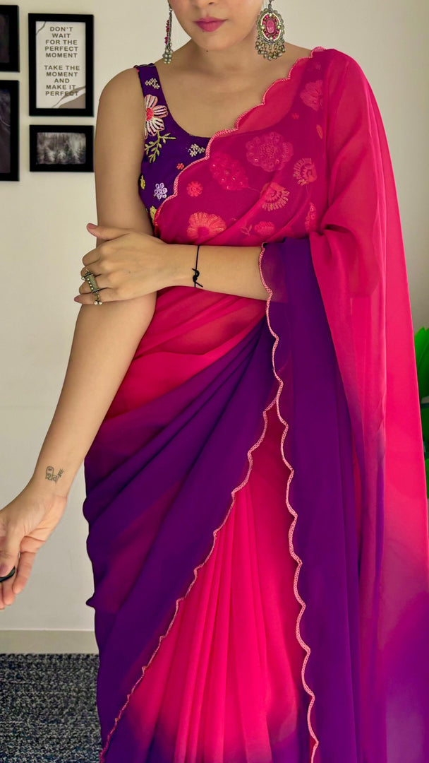 Most Beautiful Casual Pink Saree Collection (KC-835-Pink-pc_at)