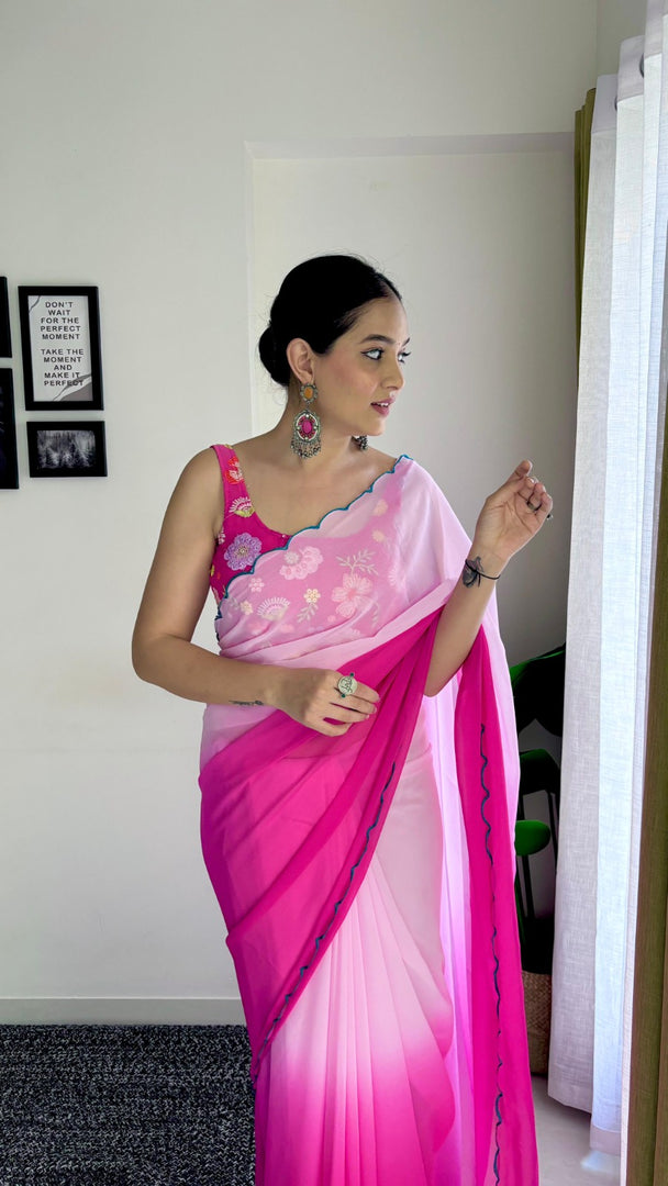 Most Beautiful Casual Pink Saree Collection (KC-835-Pink-pc_at)