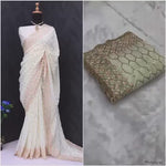 Load and play video in Gallery viewer, Most beautiful White sequence saree collection (DS-566-White-pc_at)
