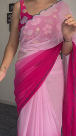 Load and play video in Gallery viewer, Most Beautiful Casual Pink Saree Collection (KC-835-Pink-pc_at)
