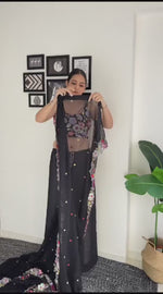 Load and play video in Gallery viewer, Black Color Sequence saree collection (DS-616-Black-pc_at)
