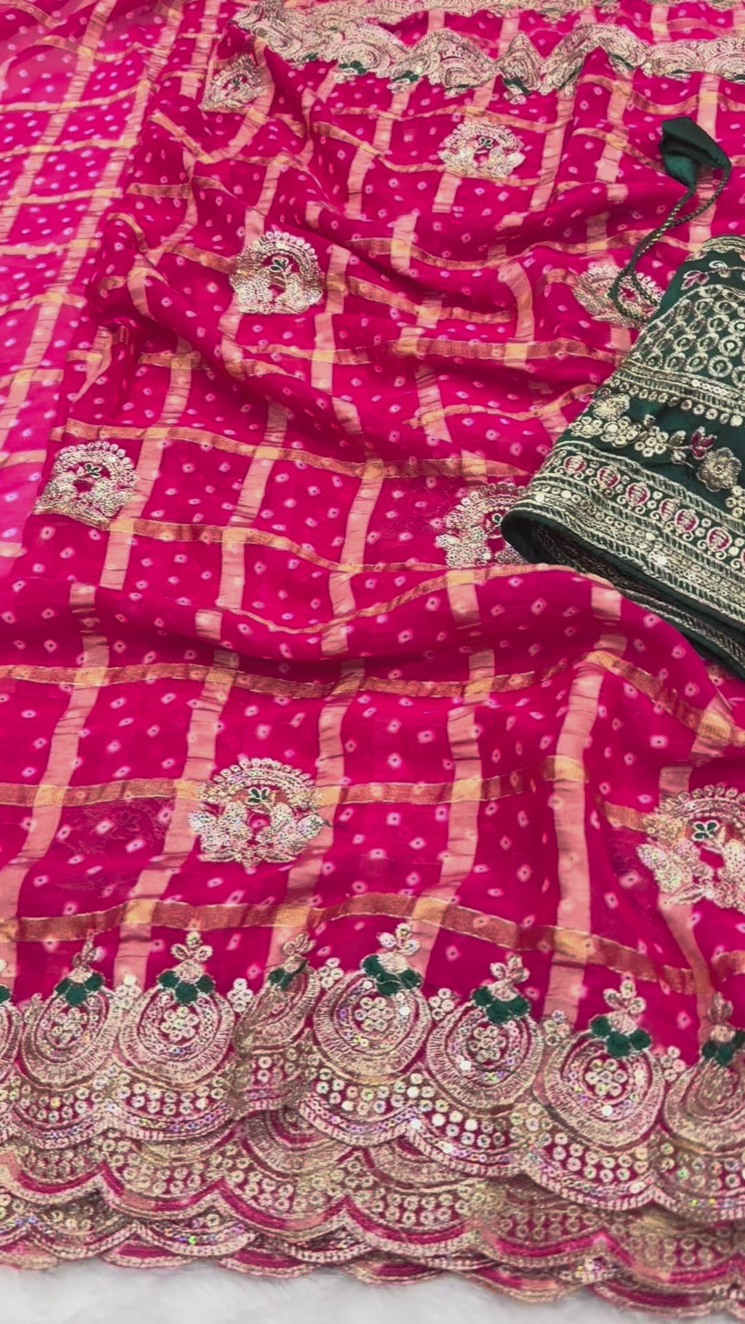 DS-836 Panetar Chiffon Saree with Sequin & Thread Work | Stitched Blouse