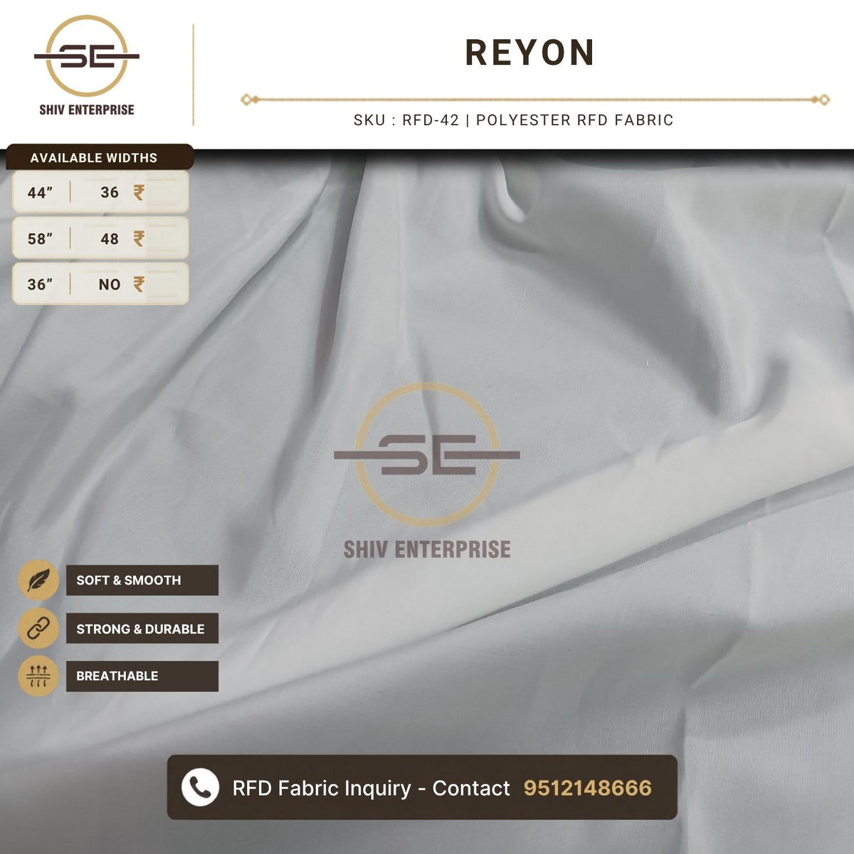 Reyon Polyester RFD Fabric by Shiv Enterprise