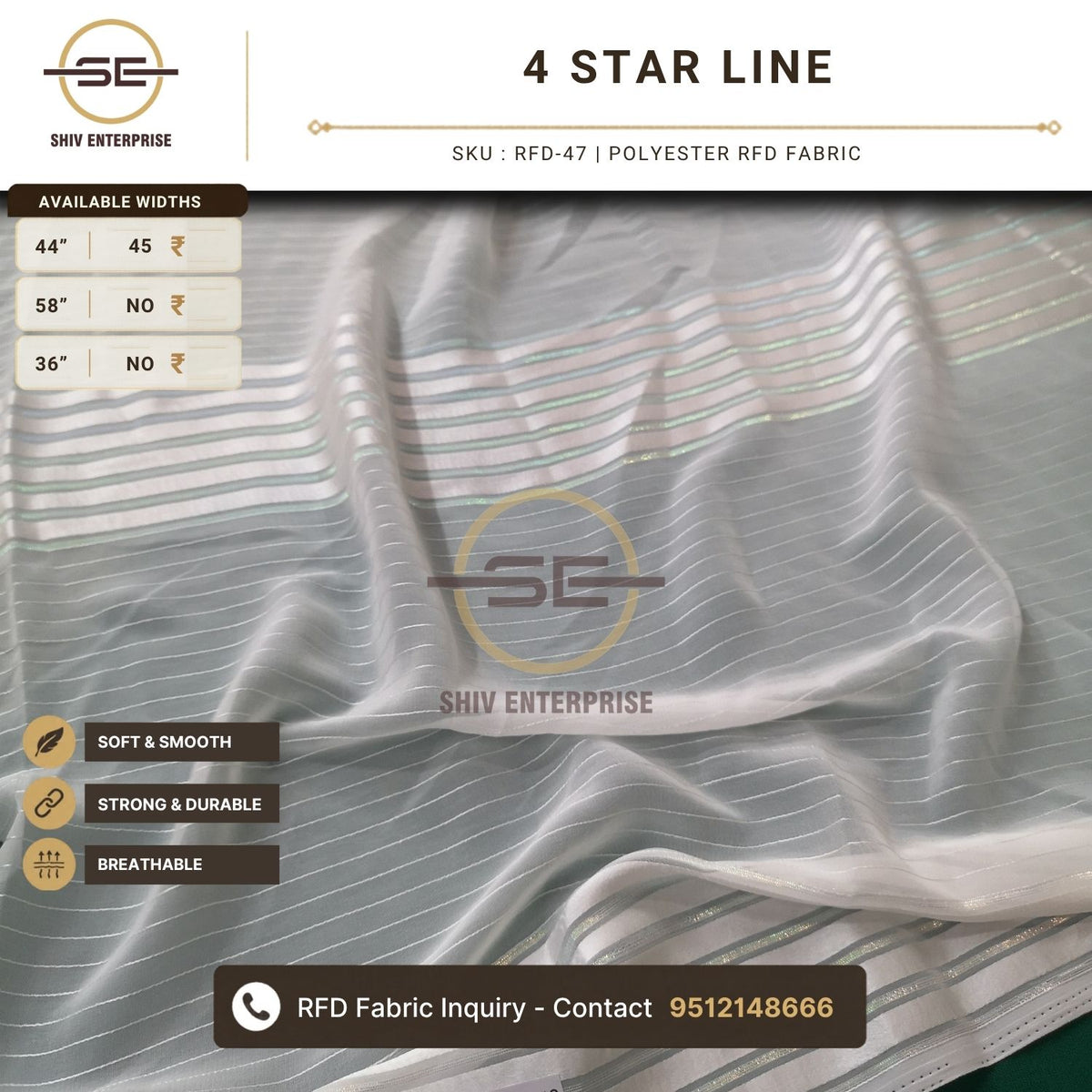 4 Star Line polyester RFD fabric RFD-47, 44 inch width
